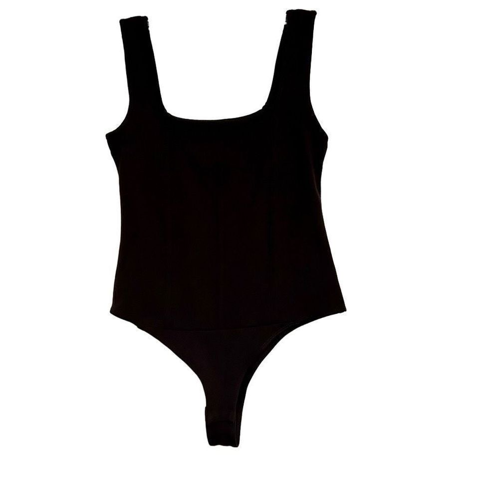 Shinestar Bodysuit Women's Medium Brown Square Neck Sleeveless Slim Fit
